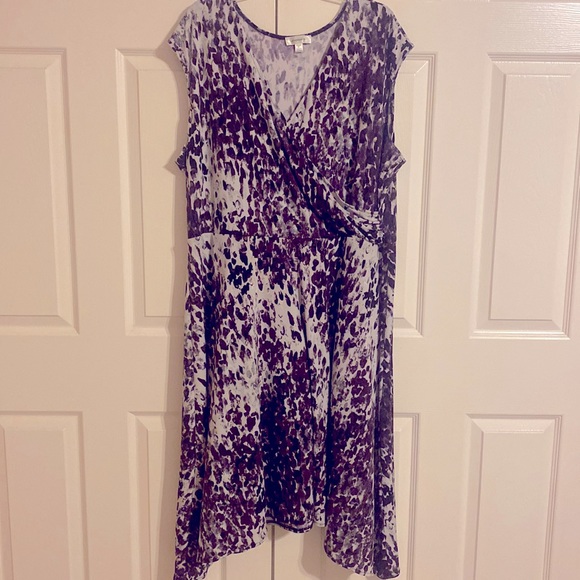 Dress Barn Dresses & Skirts - Dress barn womens purple n grey sleeveless dress size 22